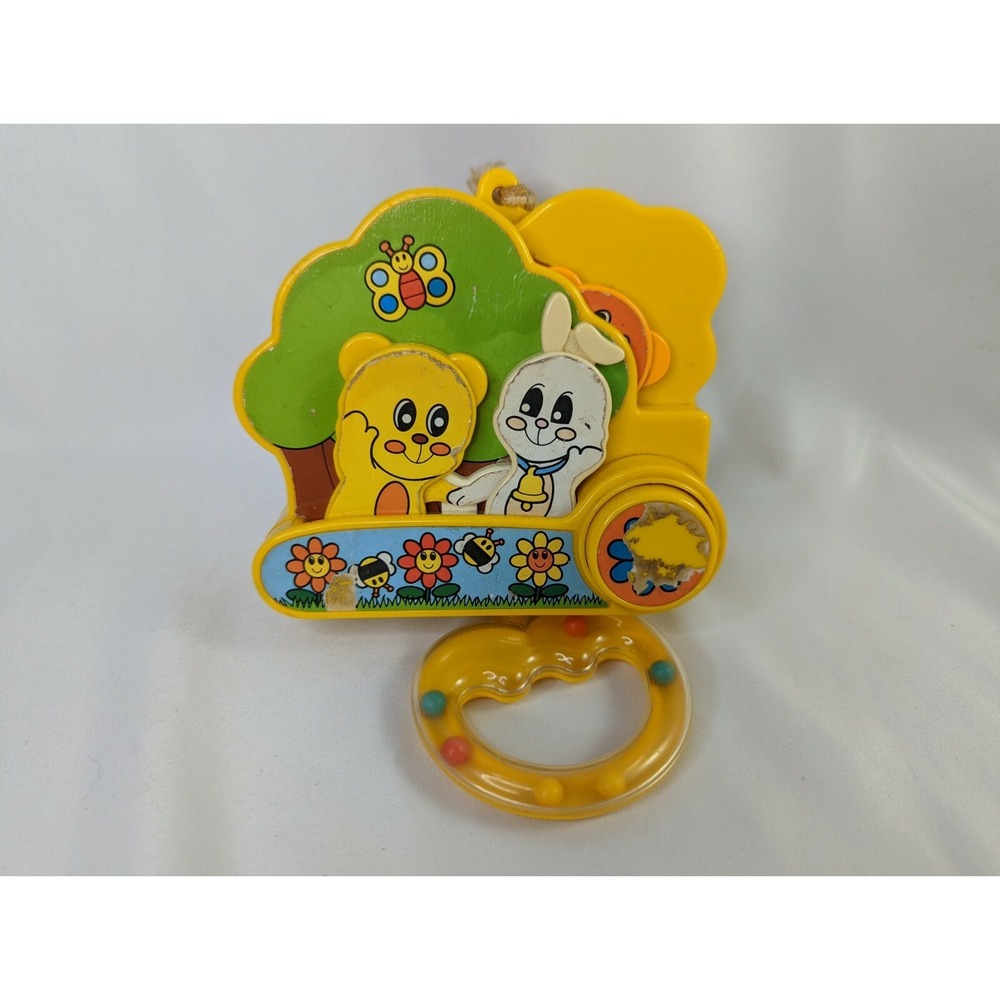 Sankyo Music Box Rabbit Toys Pull String 1987 Works